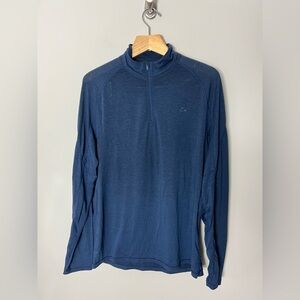 Paradox Merino Wool Blend Men's quarter Zip Pullover Baselayer Blue 1034